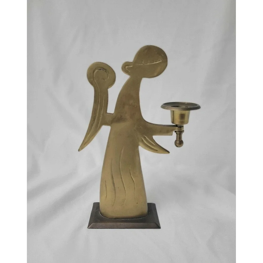 Vintage Brass Angel Candle‎ Holder / Akincilar Imports Candelabra